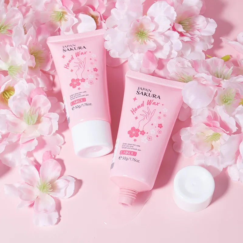 Moisturizing Hand Wax Exfoliator with Sakura Extract - Callus & Anti-Aging Hand Care