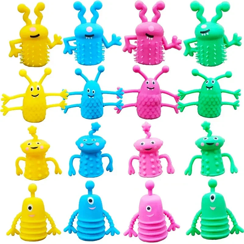 10/20PCS Cute Monster Finger Topper Toys Soft Rubber Fidget for Party Favors and Gifts