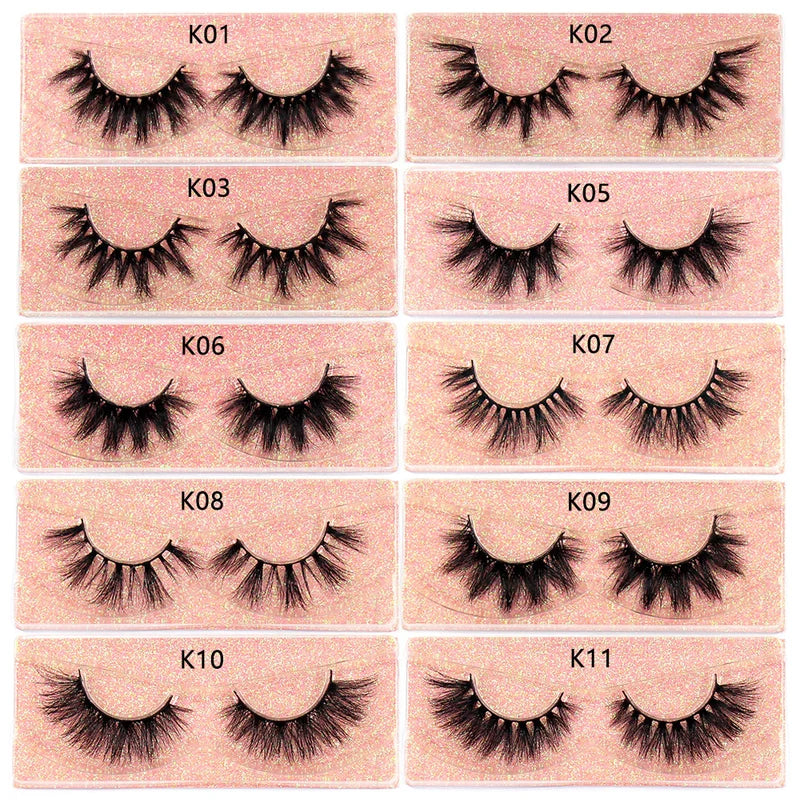 Dramatic Fluffy Mink Eyelashes - Natural 3D Cross Strip Lashes for Makeup