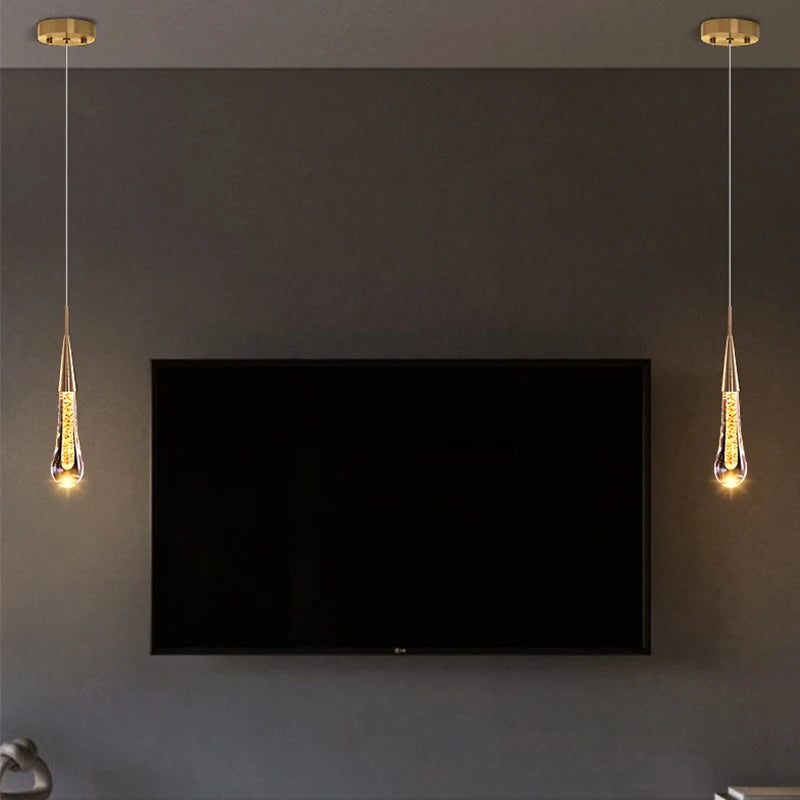 Crystal Pendant Light Fixture for Interior Home Lighting with Crystal and Metal Frame