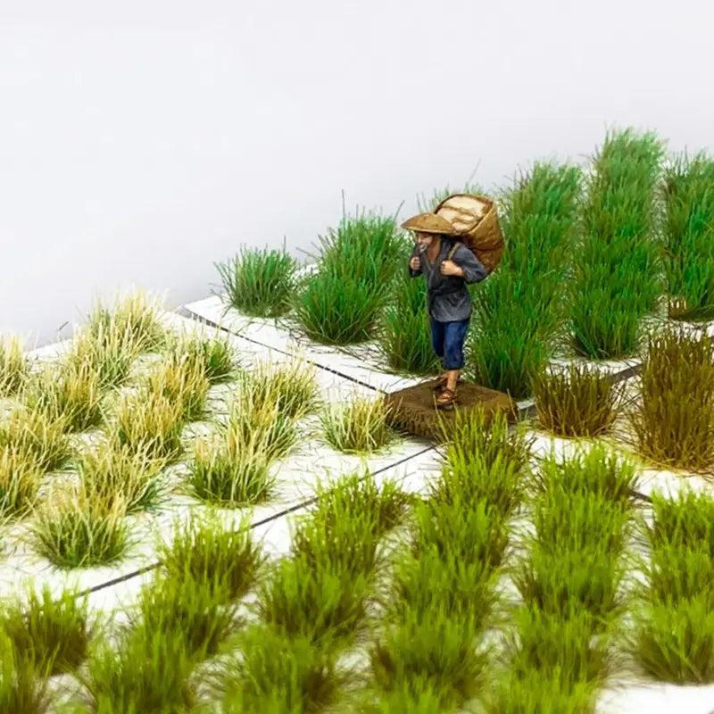Multicolor Miniature Grass Bush Set for Dioramas and Model Scenery - 32PCS
