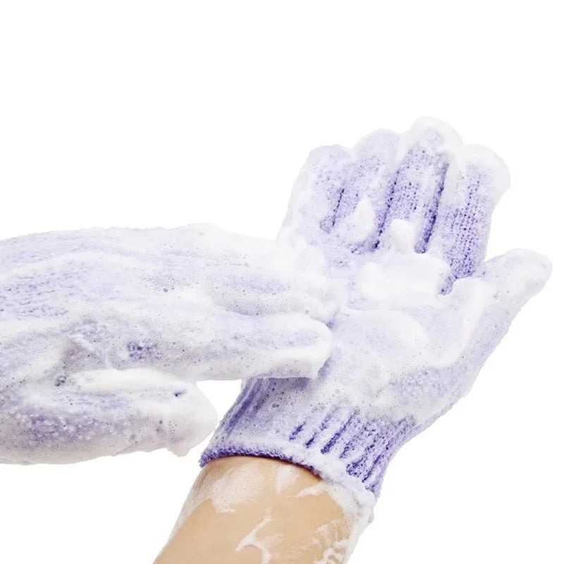 Exfoliating Bath Glove Set - Body Scrub & Massage Sponge for Shower