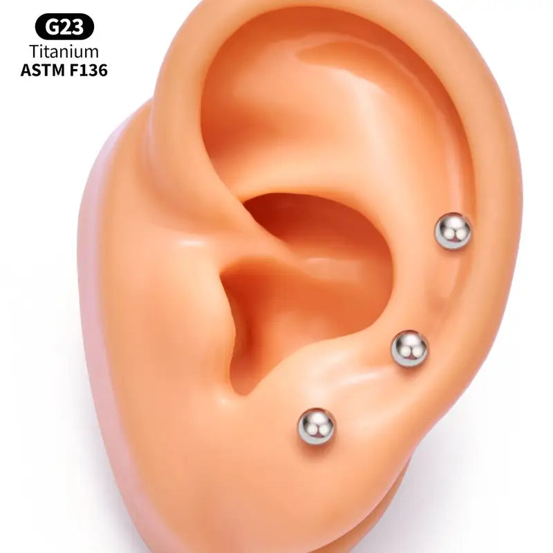 Titanium Body Jewelry Set with Multiple Piercing Styles - Helix, Tragus, Cartilage, Rook, Tongue