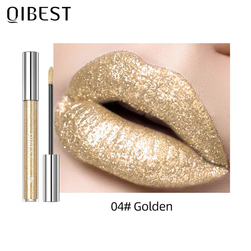 Waterproof Long Lasting Glitter Lip Gloss with Pearl Shine - Shiny Lip Makeover