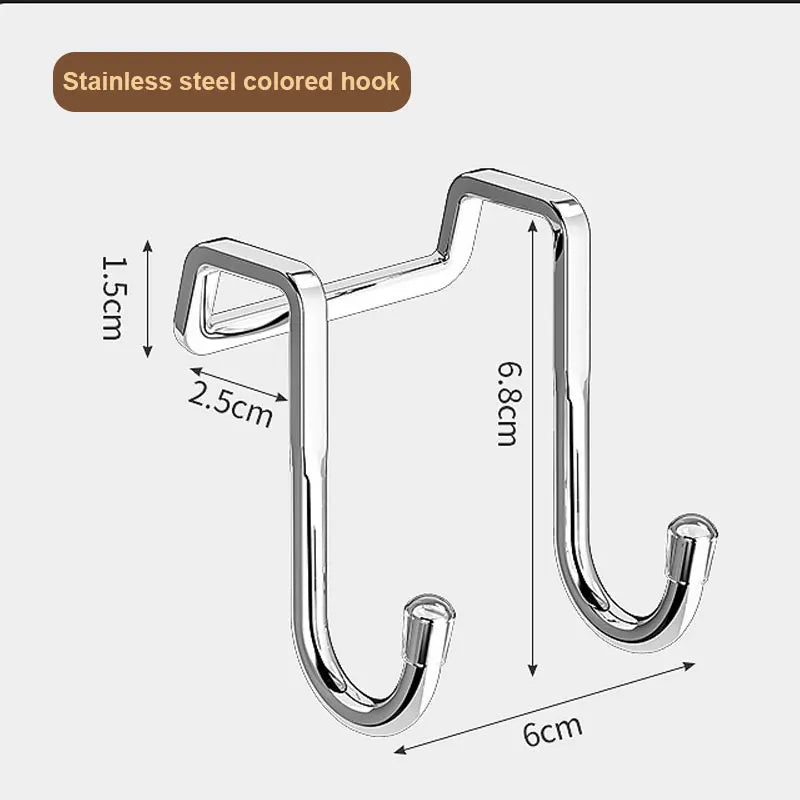 Stainless Steel Double S-Shape Hook for Kitchen Bathroom Cabinet Door Storage