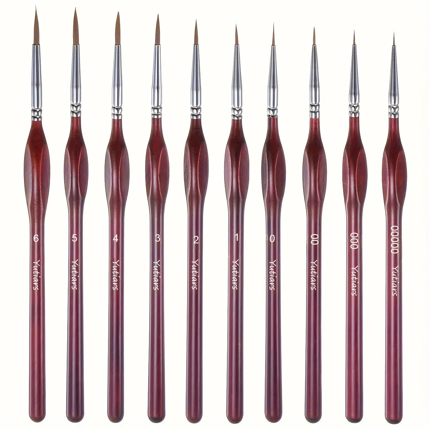10-Piece Fine Detail Paint Brush Set for Miniatures, Nails, Face & Art