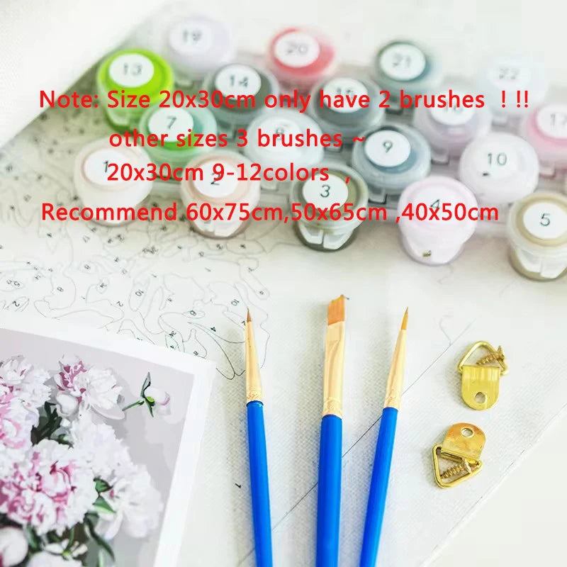 Oil Painting By Numbers Kit Flowers Girl Canvas Art DIY Painting Set Home Decor