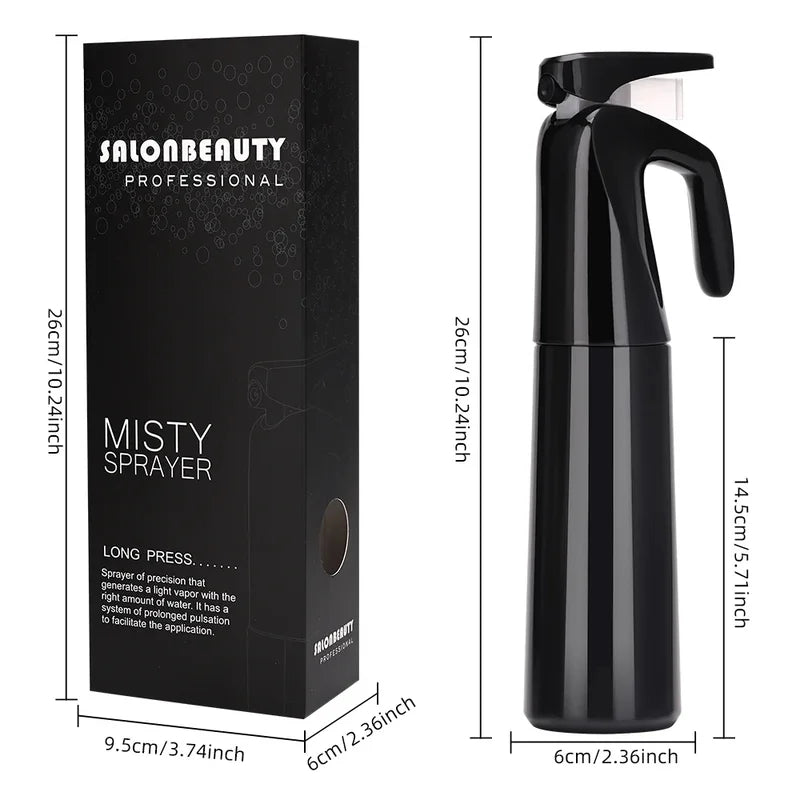 300ml Fine Mist Spray Bottle for Hair Styling Refillable Water Can - Professional & Home Use