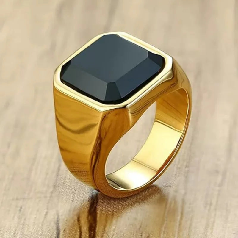 Stainless Steel Hip Hop Rings for Men Vintage Engagement Wedding Bands