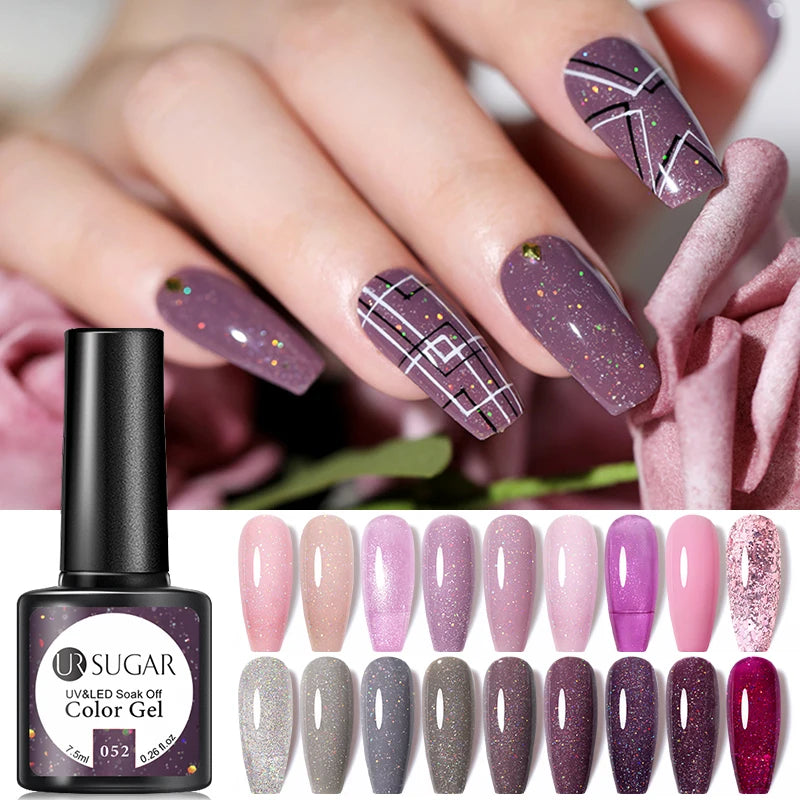 Gel Nail Polish Set - 7.5ml Semi-Permanent Nail Art UV LED Soak Off