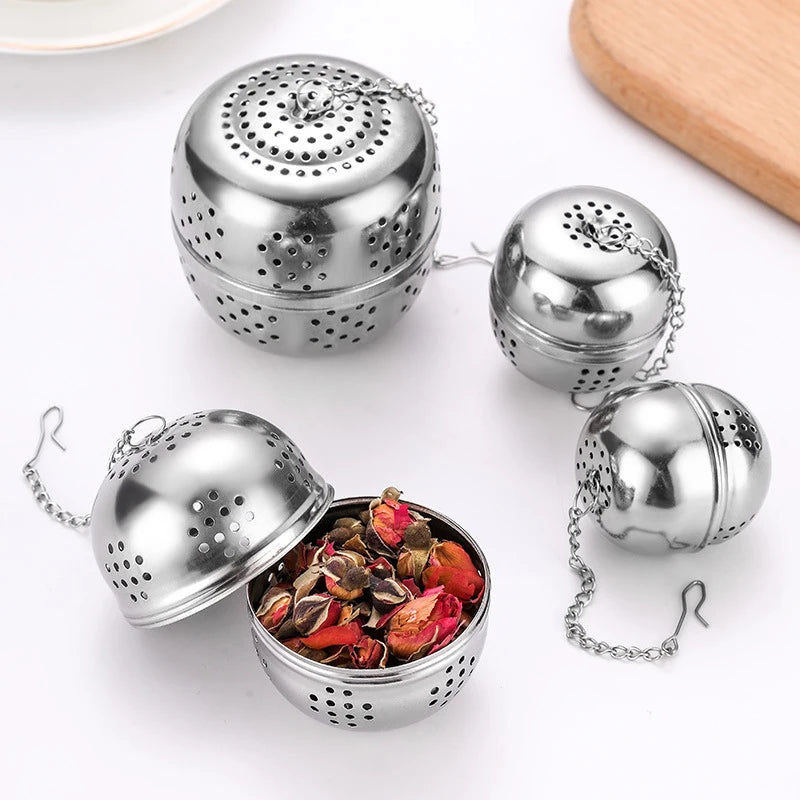 Stainless Steel Tea Leaking Ball Mesh Filter Set - Kitchen Tea Strainers