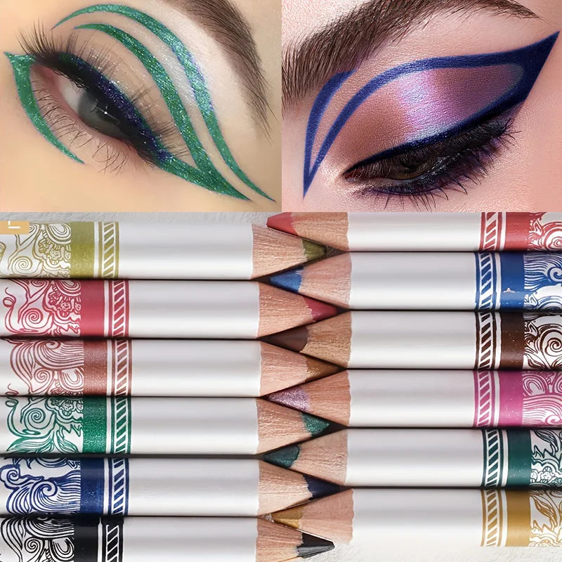 Waterproof Eyeliner Pencil Set - Smudge-Proof Long-Lasting Makeup 12 Colors