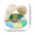 Inflatable Pool Float Ring with Handles & Sunshade - Multiple Colors