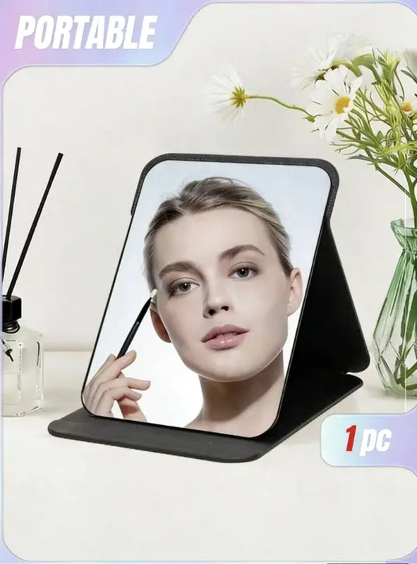 Portable Foldable Makeup Mirror - Travel-Friendly Desktop Tool for Students & Kids