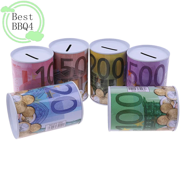 Creative Tinplate Cylinder Piggy Bank - Money Saving Box for Home Decor
