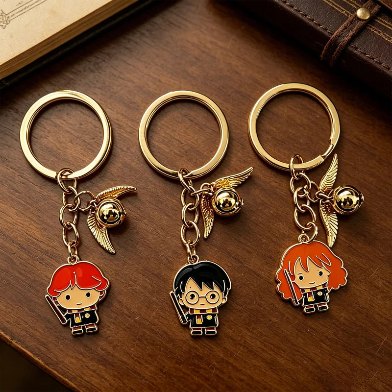 Harry Potter Metal Keychain Book Lover Gift - Magic Novel Fan Accessory
