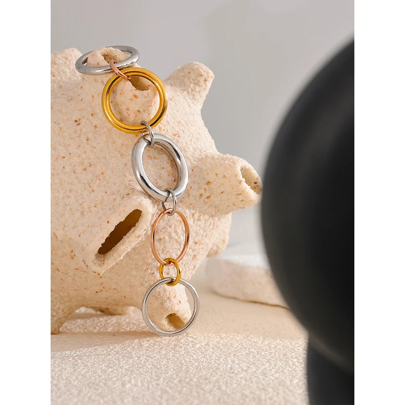 Stainless Steel Stackable Rings Set for Women – 3 Colors, PVD Gold Plated Jewelry