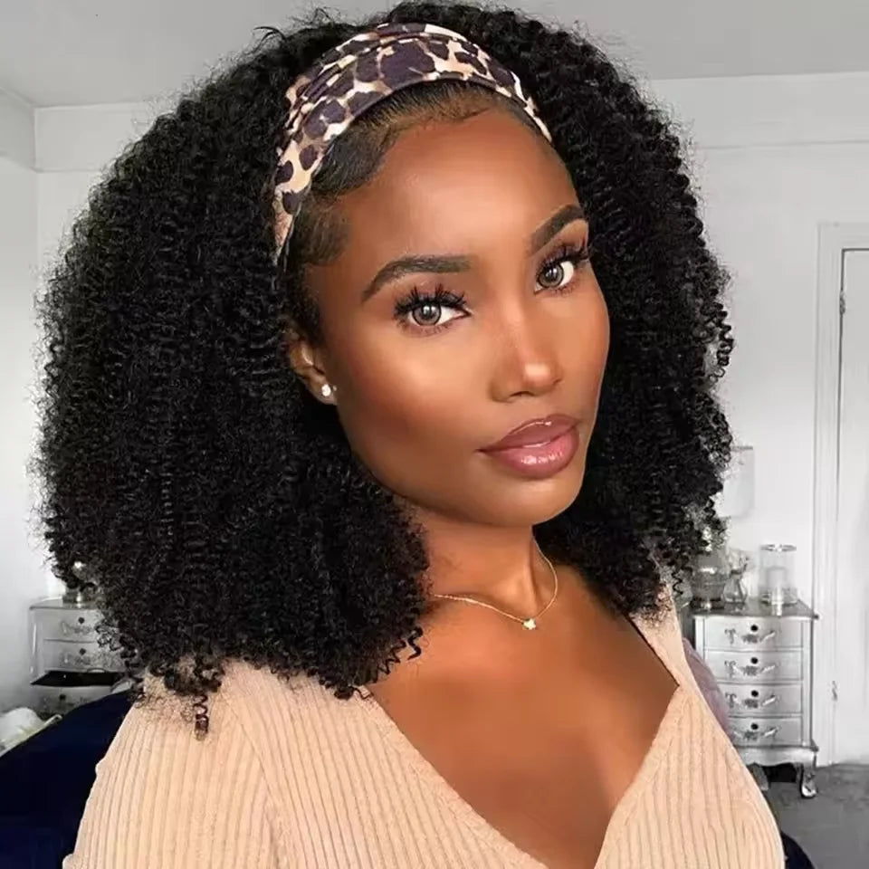 3-in-1 Curly Half Wig with Drawstring Clip-Ins, Kinky Textured, 200% Density