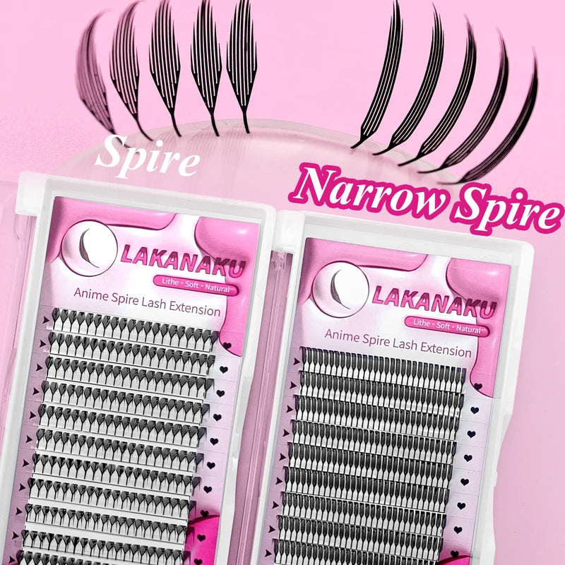 False Eyelashes with Technological Fibers and Spike Design - Narrow Spire Style