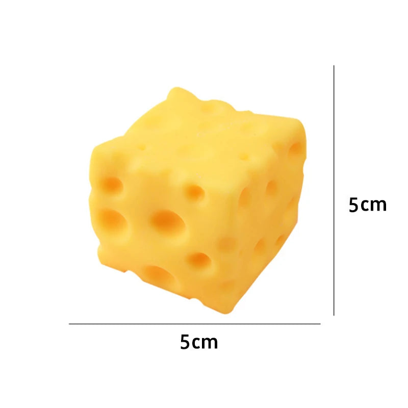 Large Cheese Squeeze Toy - Foam Fidget Ball for Adults and Kids