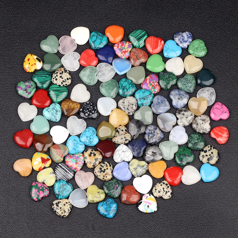 Heart Shape Crystal Healing Stones Set - Amethyst & Semi-Precious Gravel for Home Garden Decor, 20MM, 10/20/30PCS