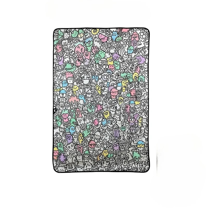 Kids DIY Coloring Blanket - Washable Soft Art Mat for Creative Play