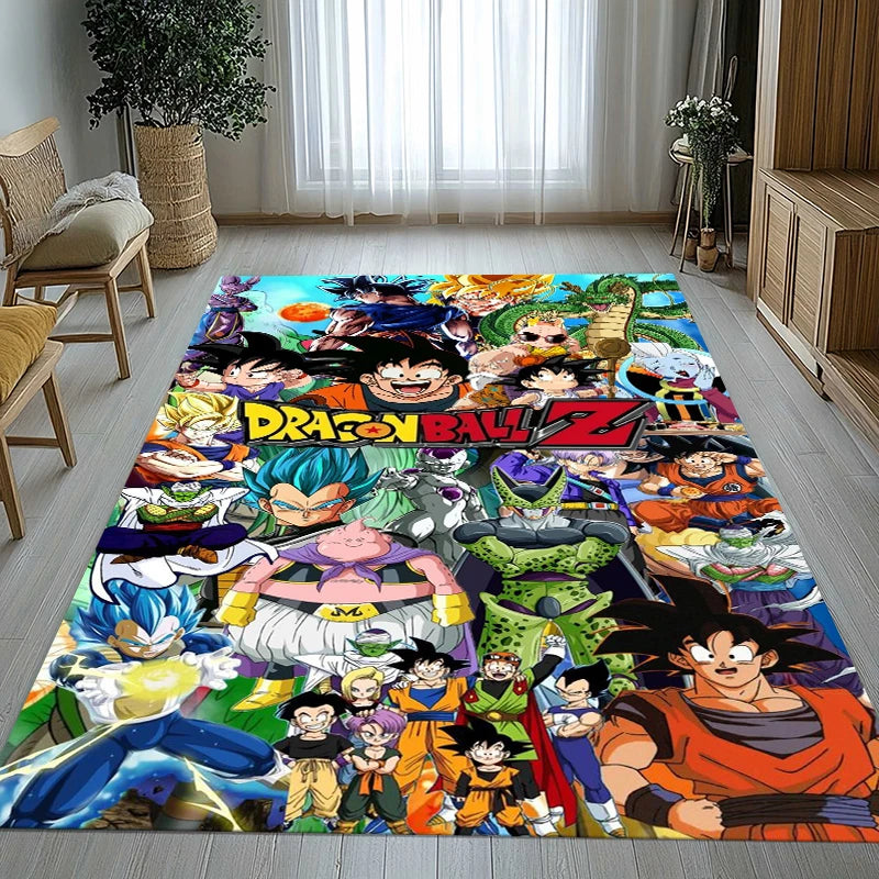Anime D-Dragon Ball Cartoon Area Rug - Non-Slip Soft Carpet for Living Room, Bedroom, Kids Playroom