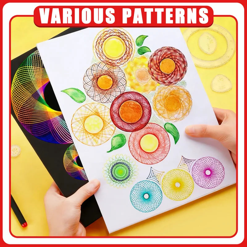 Spiral Art Drawing Kit for Geometric and Mandala Designs - Multiple Colors