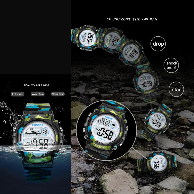 Kids Digital Sports Watch Waterproof Multi-Function LED Children Watch