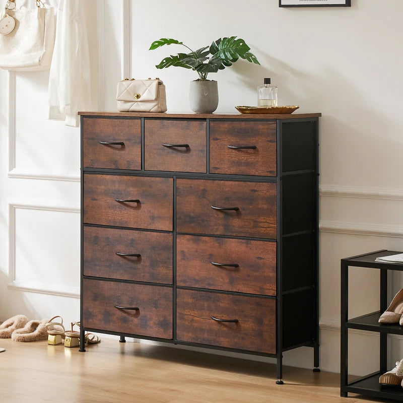 9-Drawer Fabric Storage Dresser for Bedroom Closet Organizing Furniture