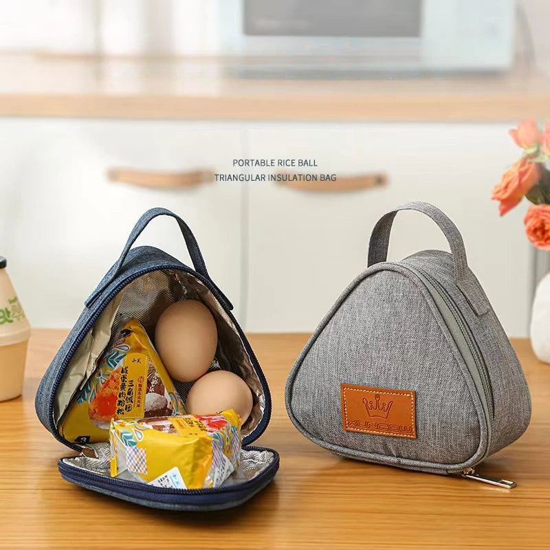 Portable Insulation Lunch Bag Triangle Aluminum Foil Food Carrier Outdoor Picnic Box