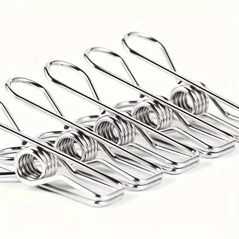 20pcs Stainless Steel Clothes Pins - Durable Multi-Purpose Laundry & Home Clips