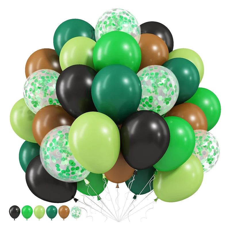 30 Pack Camouflage Latex Balloons for Jungle Adventure and Military Party Decorations