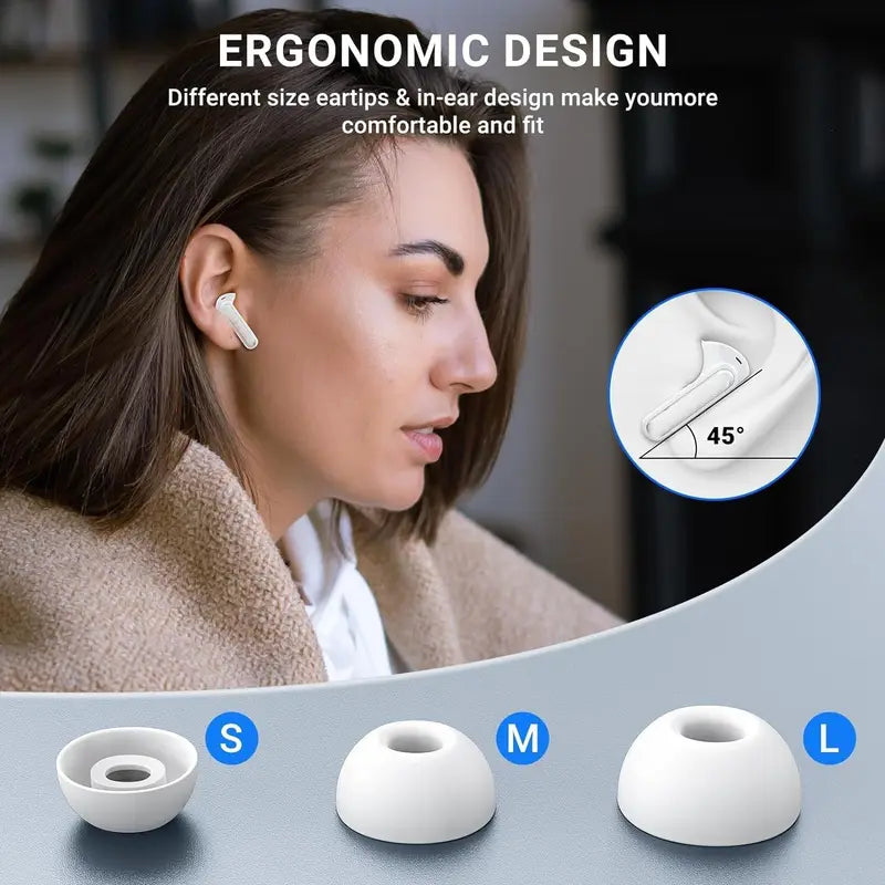 Wireless Earbuds with Heart Rate Monitoring Waterproof Noise Cancellation for Sports