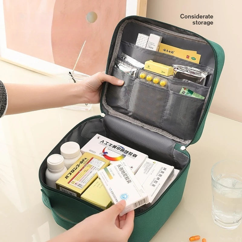 Large Capacity Travel Medicine Organizer Bag - Portable Health Kit for Camping & Home