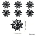 6Pcs Halloween Spider Web Coasters Black Non-Woven Party Decorations