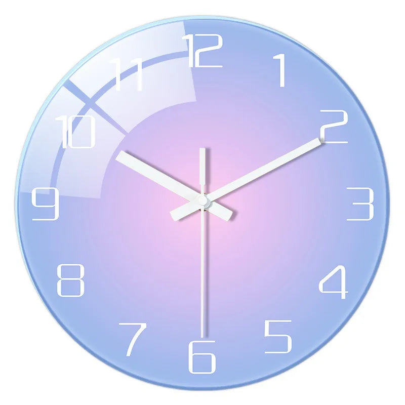 12 Inch Wall Clock for Living Room Bedroom Modern Silent Quartz Clock No Drilling