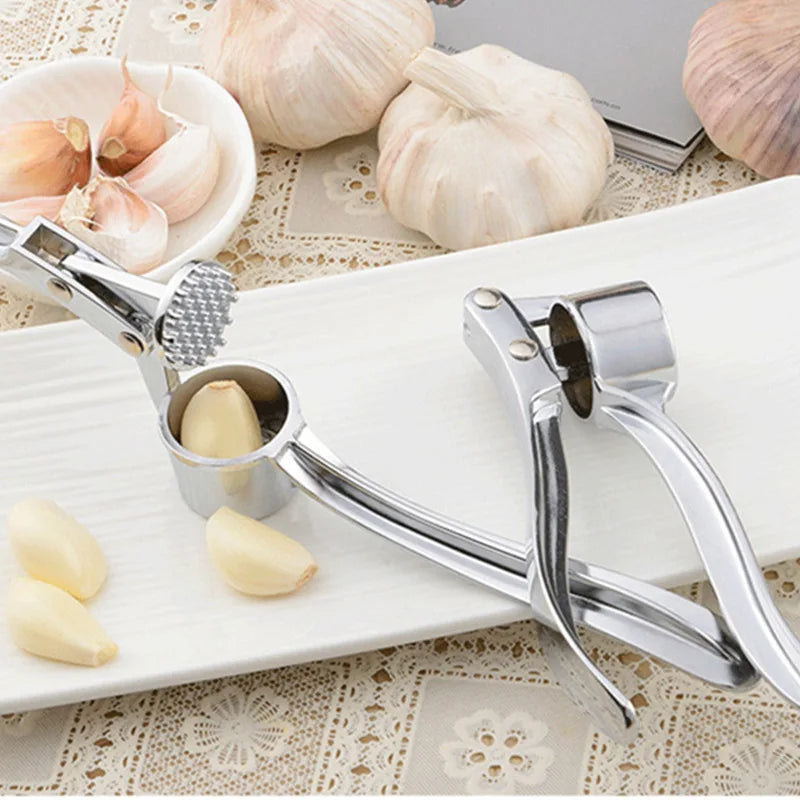 Stainless Steel Garlic Press Crusher Mincer Kitchen Tool - Manual Smasher & Grinder