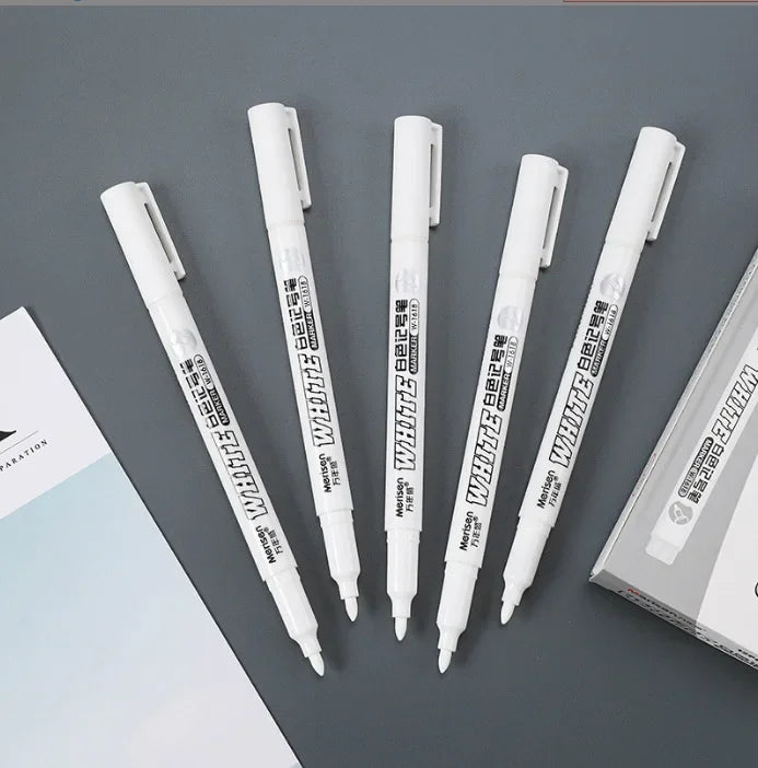Waterproof White Marker Pen for Tattoo & Skin Marking - 1mm Tip