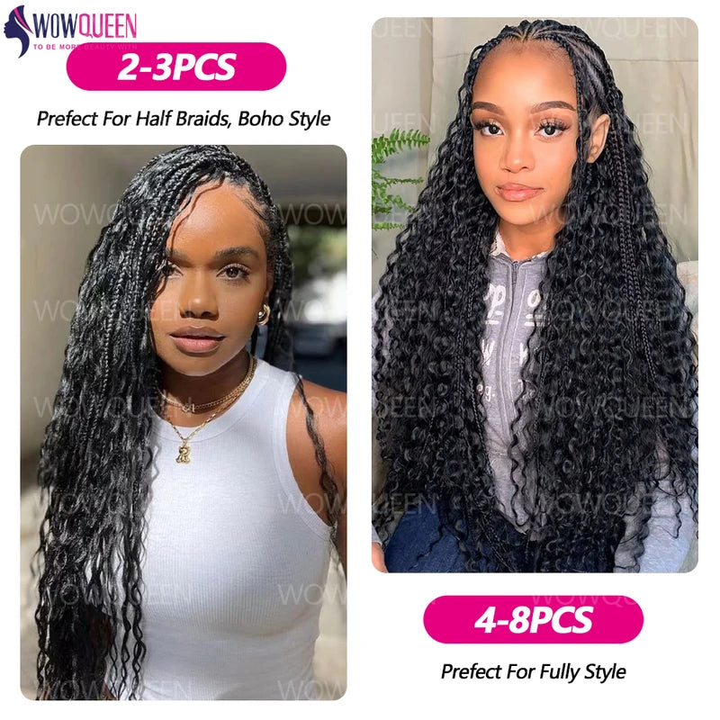 Deep Wave Human Hair Braiding Extensions Bulk 50g/100g for Braiding