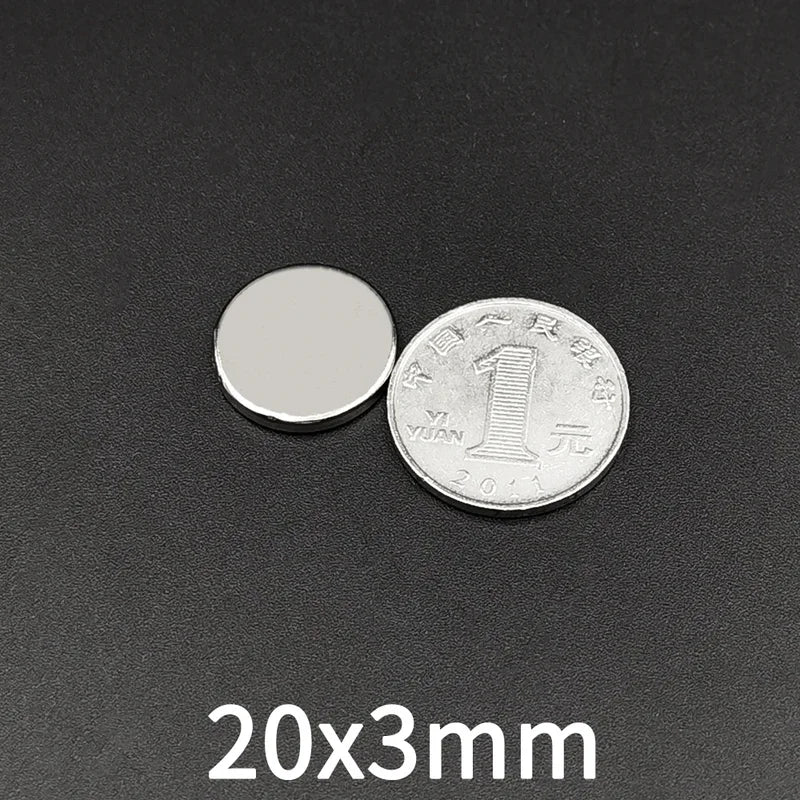 Magnetic Disc Set 20x3mm - Small Round Permanent Magnets for DIY, Craft & Science