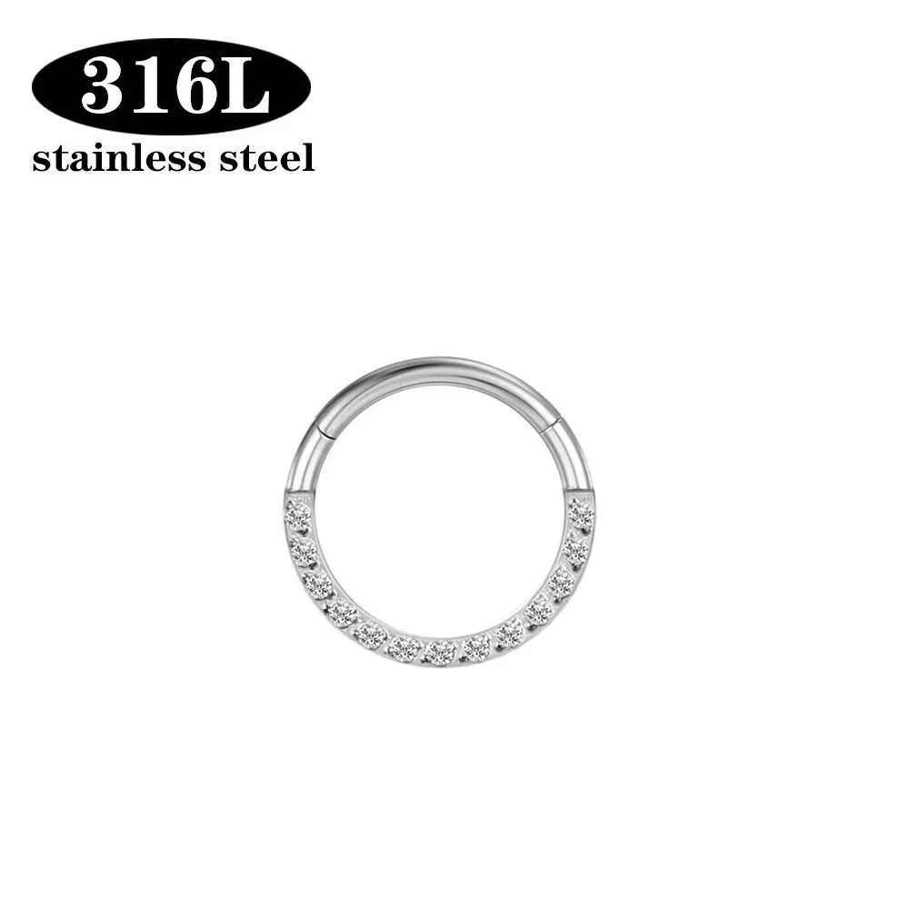 1/10PCS Stainless Steel Nose Ring Hoop Earring Piercing Body Jewelry for Women