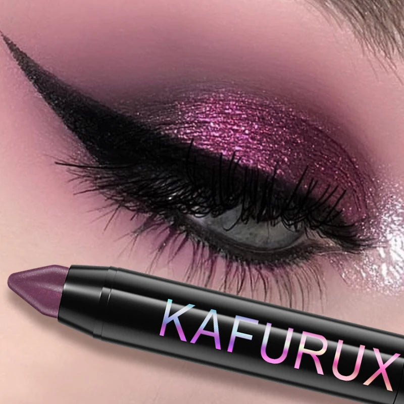 24-Color Pearlescent Glitter Eyeshadow Pencil Waterproof Matte Eye Makeup