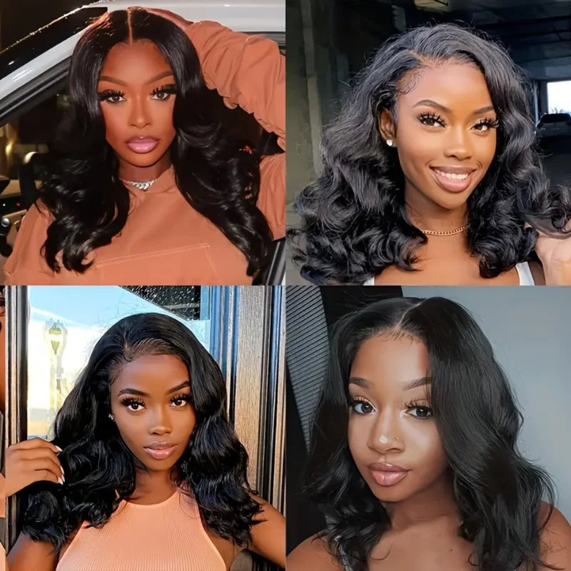 Glueless Bob Wigs Human Hair Short Body Wave Lace Front Wigs for Women