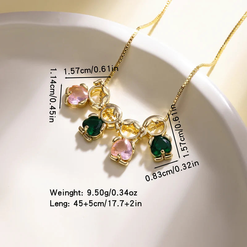 Birthstone Charm Necklace for Women - Heart Pendant with Cubic Zirconia, Gift Jewelry