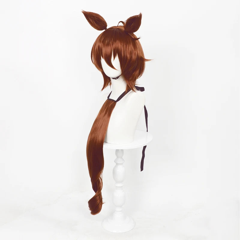 Anime Cosplay Wig Short Brown Synthetic Heat-Resistant Hair for Role-Play & Parties