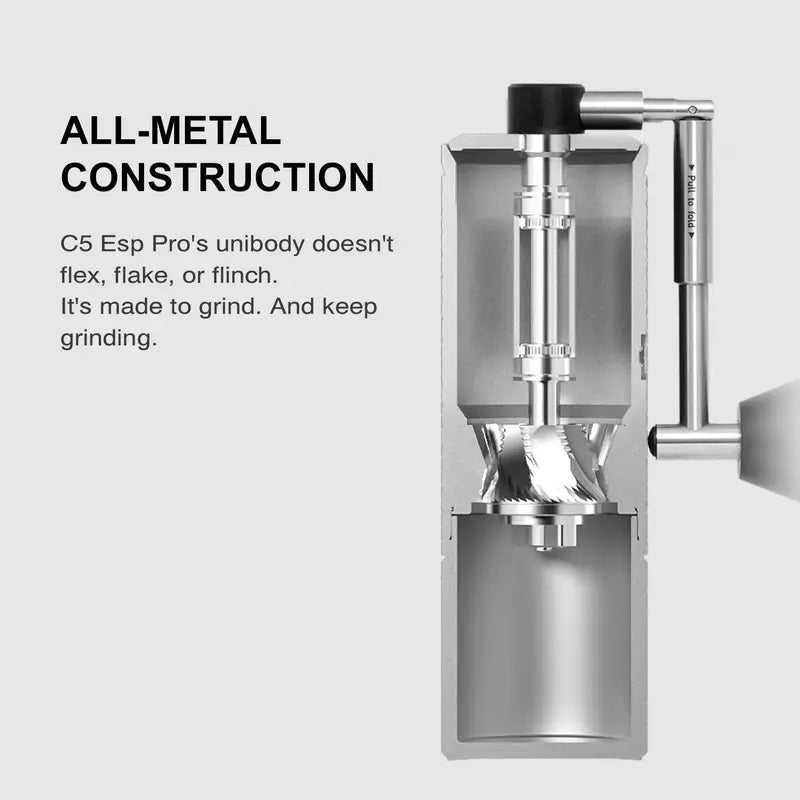 Manual Coffee Grinder with Conical Burrs, Precise Adjustment, Portable Hand Mill