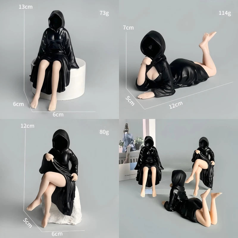 Gothic Mysterious Sitting Queen Statue Decorative Sculpture Halloween Decor