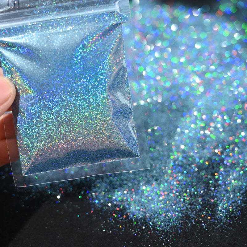 Fine Laser Nail Glitter Powder - Holographic Sparkly Dust for DIY Resin & Nail Art — Multiple Colors