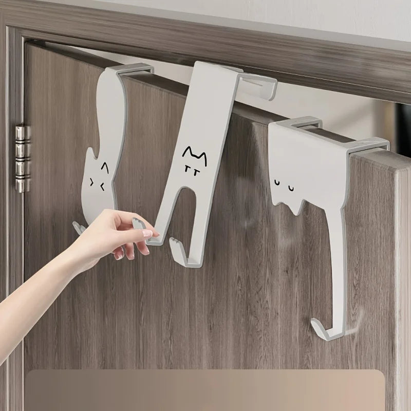 1/6 Piece Over-the-Door Hook Set - No-Drill Storage Rack for Kitchen & Closet